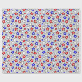 Patriotic Stars - Light Grey Wrapping Paper ラッピングペーパー (フラット)