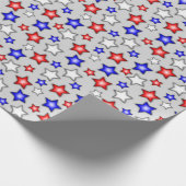 Patriotic Stars - Light Grey Wrapping Paper ラッピングペーパー (角)