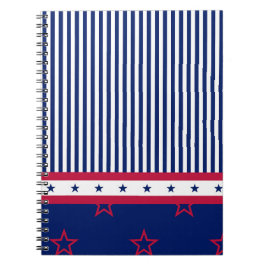 Patriotic stars stripes red white blue USA Freedom ノートブック