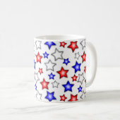 Patriotic Stars - White Coffee Mug コーヒーマグカップ (正面右)