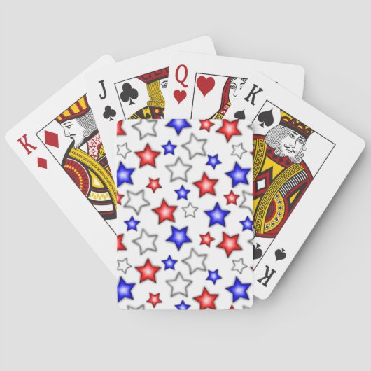 Patriotic Stars - White Playing Cards トランプ (裏面)