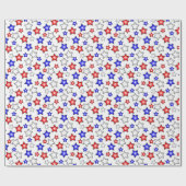 Patriotic Stars - White Wrapping Paper ラッピングペーパー (フラット)
