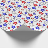 Patriotic Stars - White Wrapping Paper ラッピングペーパー (角)