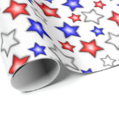 Patriotic Stars - White Wrapping Paper ラッピングペーパー (ロールコーナー)