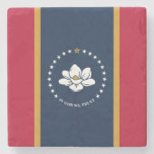 Patriotic stone coaster with Flag of Mississippi ストーンコースター (正面)