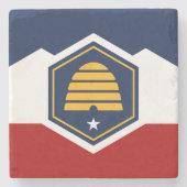 Patriotic stone coaster with Flag of Utah, USA ストーンコースター (正面)