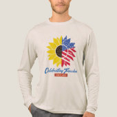 Patriotic Sunflower 4th of July Long Sleeve Tee トライブレンドＴシャツ (正面)