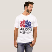 Patriotic Sunflower American Flag Colors T-Shirt Tシャツ (正面フル)