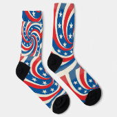 Patriotic Swirling Stars & Stripes Bold USA Pride ソックス (右)