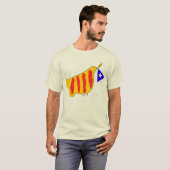 Patriotic Symbol, Catalonia freedom dove. Tシャツ (正面フル)