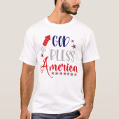 Patriotic Tee, God Bless Americaアメリカ赤白青USA Tシャツ (正面)