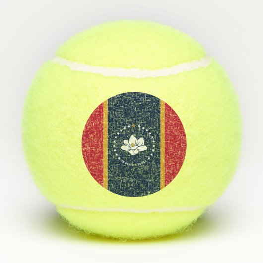 Patriotic Tennis Ball with Flag of Mississippi, US テニスボール (裏面)