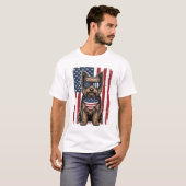 Patriotic Terrier Dog Vintage Flag Vector Design_1 Tシャツ (正面フル)