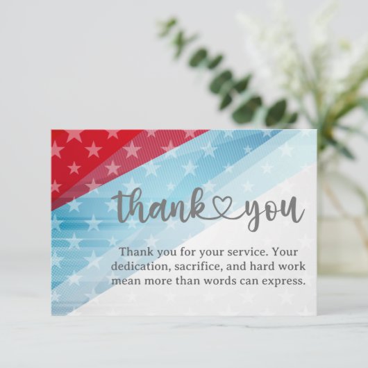 Patriotic Thank You For Your Service Card (スタンド正面)