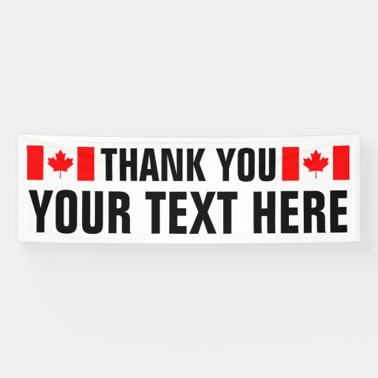 Patriotic Thank You sign banner with Canadian flag 横断幕 (横)