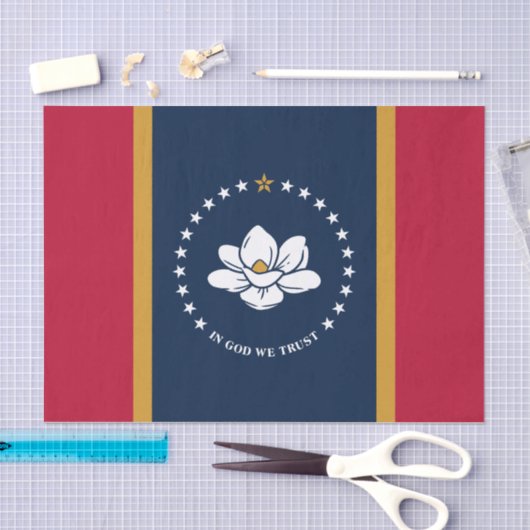 Patriotic tissue paper with flag of Mississippi 薄葉紙 (クラフト)