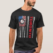 Patriotic Toronto Softball US American Flag Baseba Tシャツ (正面)