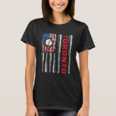 Patriotic Toronto Softball US American Flag Baseba Tシャツ (正面)