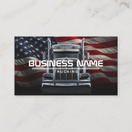 Patriotic Trucking – American Flag & Semi Truck 名刺