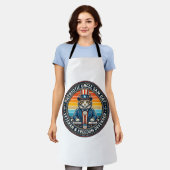 Patriotic Uncle Sam Cat Retro Sunset T-Shirt (2)_1 エプロン (着用した状態)