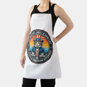 Patriotic Uncle Sam Cat Retro Sunset T-Shirt (2)_1 エプロン (インサイチュ)