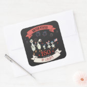 Patriotic US 250 Years of Liberty Silly Geese スクエアシール (封筒)