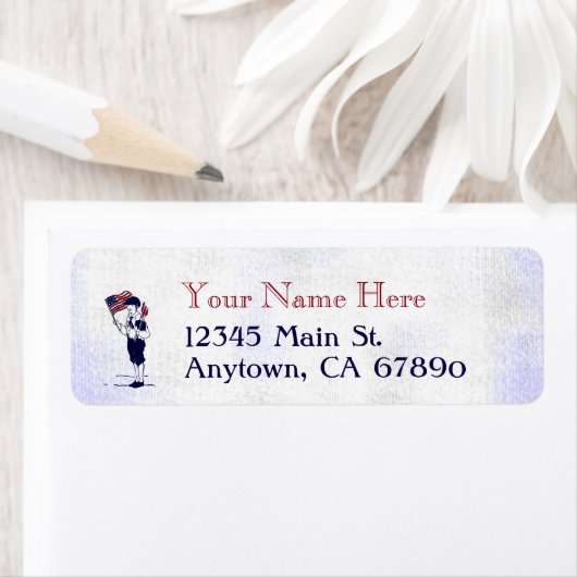 Patriotic US Flag and Fireworks Custom Address ラベル (インサイチュ)