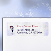 Patriotic US Flag and Fireworks Custom Address ラベル