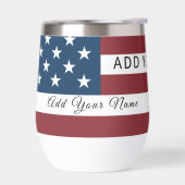 Patriotic US Flag Custom Text Name (左面)