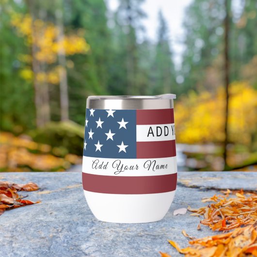 Patriotic US Flag Custom Text Name (アウトドア)