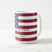 Patriotic US Flag Custom Text Name  コーヒーマグカップ (正面右)
