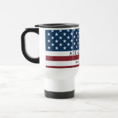Patriotic US Flag Custom Text Name トラベルマグ (左)