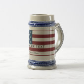 Patriotic US Flag Custom Text Name ビールジョッキ (正面右)