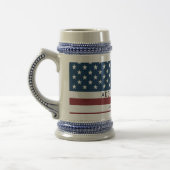 Patriotic US Flag Custom Text Name ビールジョッキ (左)