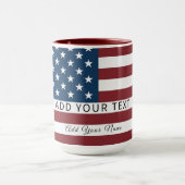 Patriotic US Flag Custom Text Name マグカップ (中央)