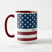 Patriotic US Flag Custom Text Name マグカップ (左)