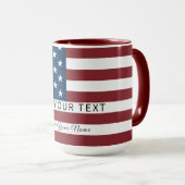 Patriotic US Flag Custom Text Name マグカップ (正面右)
