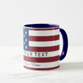 Patriotic US Flag Custom Text Name マグカップ (正面右)