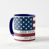 Patriotic US Flag Custom Text Name マグカップ (正面左)