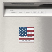 Patriotic US Flag Custom Text Name マグネット (インサイチュ (食洗機))