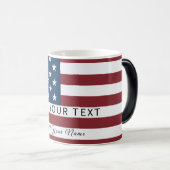 Patriotic US Flag Custom Text Name モーフィングマグカップ (正面右)
