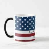Patriotic US Flag Custom Text Name モーフィングマグカップ (左)