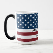 Patriotic US Flag Custom Text Name モーフィングマグカップ (左)