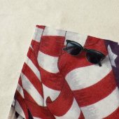 Patriotic US Red White Blue Stars Namaste Custom ビーチタオル (インサイチュ)