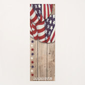 Patriotic US Red White Blue Stars Namaste Custom ヨガマット (正面)