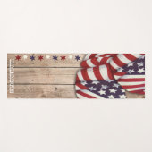 Patriotic US Red White Blue Stars Namaste Custom ヨガマット (正面(横))