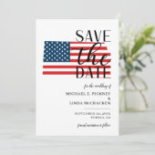 Patriotic US State Kansas Destination Wedding セーブザデート (スタンド正面)