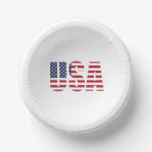Patriotic USAステンシル7月4日パーティーマッチング ペーパーボウル (正面)