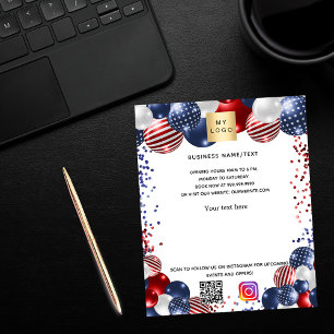 Patriotic USAビジネスロゴqrコードインスタグラム チラシ