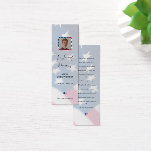 Patriotic USA国旗の軍隊写真の葬儀ブックマーク (デスク)